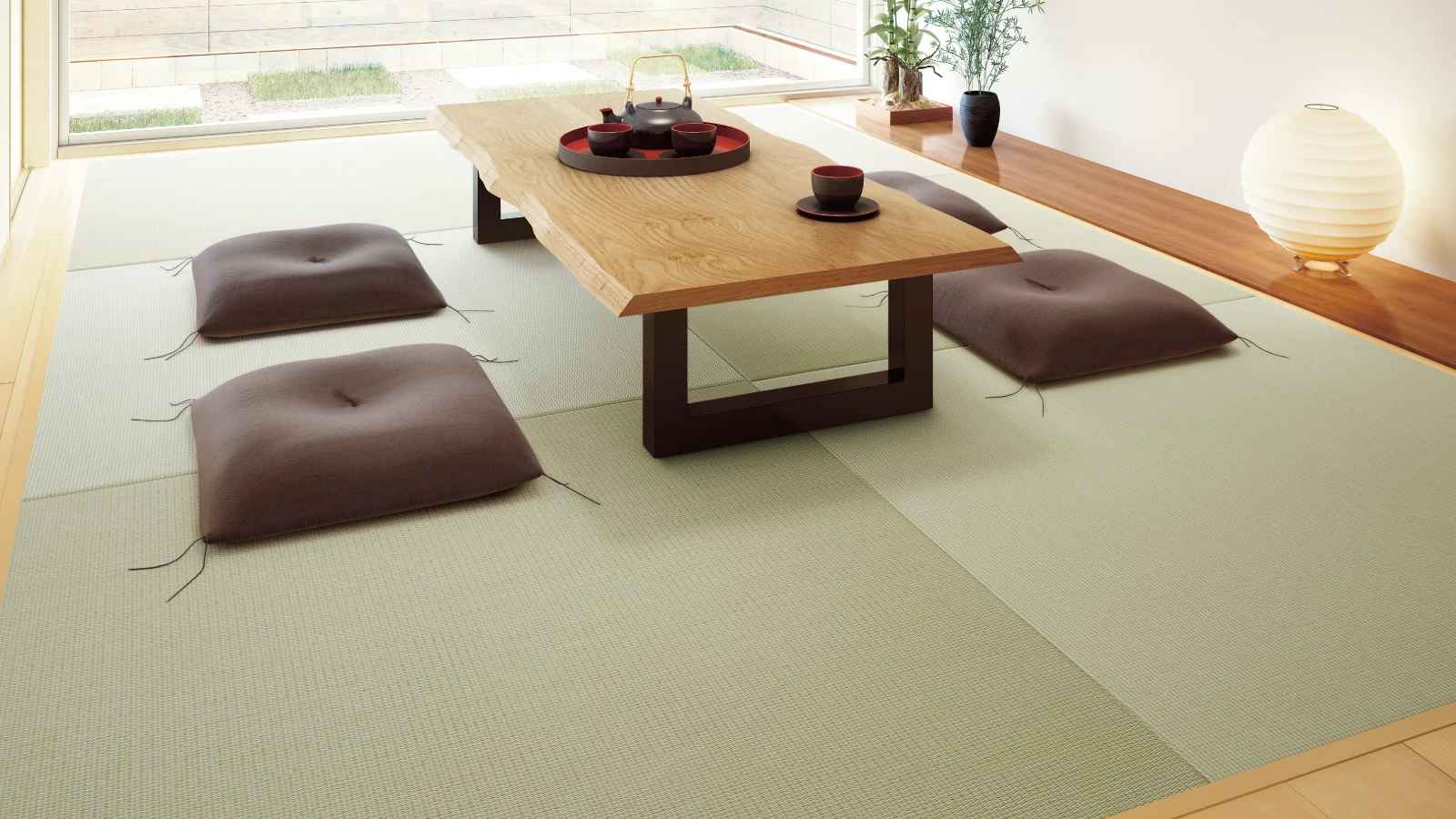 床材：畳 ここち和座 敷き込みタイプ 彩園 〈01 グリーン〉