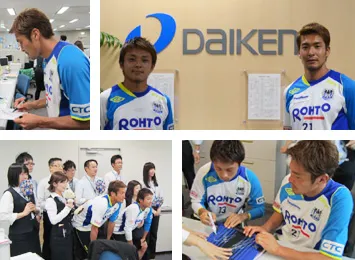 6月12日、ガンバ大阪の加地選手・阿部選手が当社大阪本社事務所を訪問