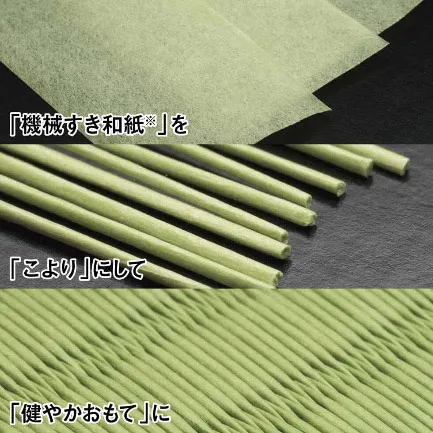 「機械すぎ和紙」を「こより」にして「健やかおもて」にして