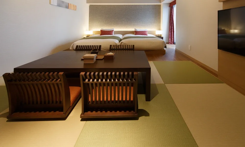 リーガロイヤルホテル京都 : 畳おもて：ダイケン健やかおもて 清流〈01 銀白色〉・〈16 若草色〉
