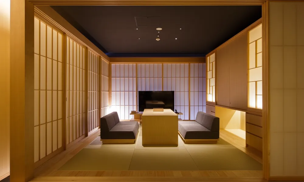 ホテル カンラ 京都 : 畳おもて：ダイケン健やかおもて 小波〈16 若草色〉