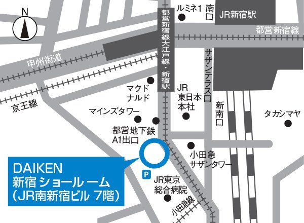 新宿ショールームアクセスマップ