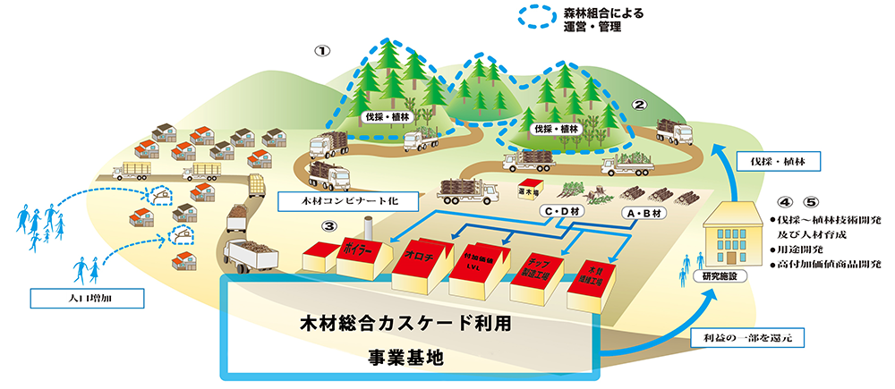 木材総合カスケード利用のイメージ図