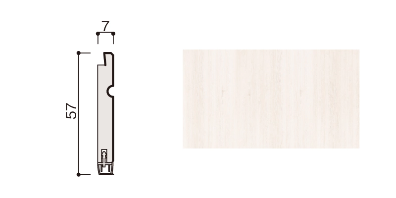ハピアウォール ハードタイプⅡ専用施工部材 巾木 壁パネル/腰パネル共通部材 〈ネオホワイト〉