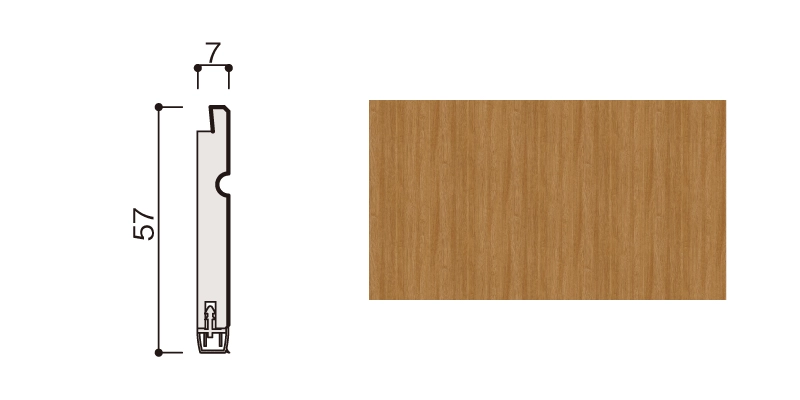 ハピアウォール ハードタイプⅡ専用施工部材 巾木 壁パネル/腰パネル共通部材 〈ティーブラウン〉