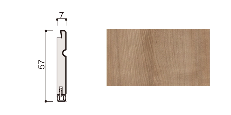 ハピアウォール ハードタイプⅡ専用施工部材 巾木 壁パネル/腰パネル共通部材 〈トープグレー〉