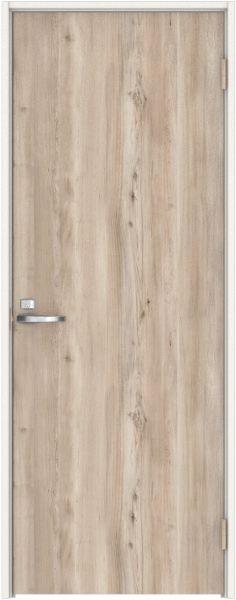 リビングドア　ハピアトレンドウッド調　片開きドア　扉セット　０Ｐデザイン　７３５幅　２０００高　〈スモークグレー〉　左開き　錠付　間仕切錠　Ｎスタンダード丁番