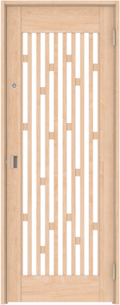 リビングドア　ハピア　機能ドア　ねこゲート　セット　７５５幅　２０００高　〈ミルベージュ〉　右開き　両側サムターン錠　Ｎスタンダード丁番　固定枠１５４