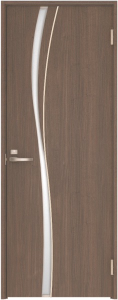 リビングドア　ハピア　片開きドア　扉セット　Ｋ７デザイン　８７５幅　２０００高　〈ダルブラウン〉　左開き　錠付　間仕切錠　Ｎスタンダード丁番