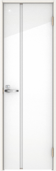 リビングドア　ハピアグロス調　トイレドア　扉セット　Ｌ８デザイン　７８０幅　２０００高　〈ルミホワイト〉　右開き　錠付　表示錠　スリム枠丁番