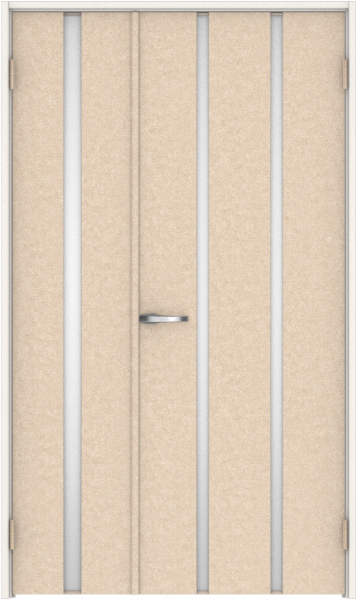 リビングドア　ハピアレザー調　親子ドア　セット　３Ｐデザイン　１１９５幅　２０００高　〈リアーピ（ライト）〉　右開き　空錠　Ｎスタンダード丁番　固定枠１５４　〈モノホワイト〉　沓摺　〈ネオホワイト〉