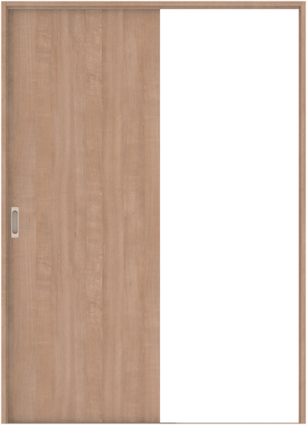 リビングドア　ハピア　引戸・片引　扉セット　００デザイン　１４５０幅用　２０００高　〈トープグレー〉　左右兼用　空錠　明かり窓付　ラクラクローズ付