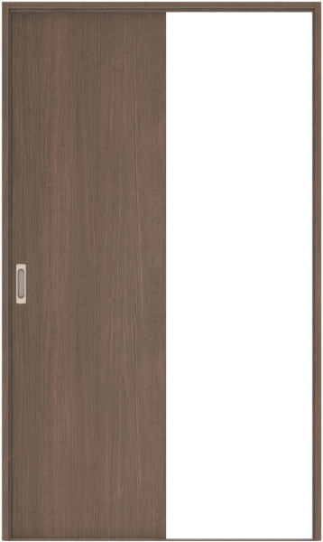 リビングドア　ハピア　引戸・片引　扉セット　００デザイン　１１９５幅用　２０００高　〈ダルブラウン〉　左右兼用　空錠　ラクラクローズ付