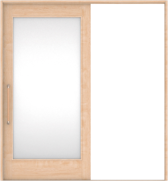 リビングドア　ハピア　巾広引戸・片引　扉セット　２１デザイン　１８７５幅用　２０００高　〈ミルベージュ〉　左右兼用　空錠　にぎりバー〈Ｔシルバー〉　ラクラクローズ付