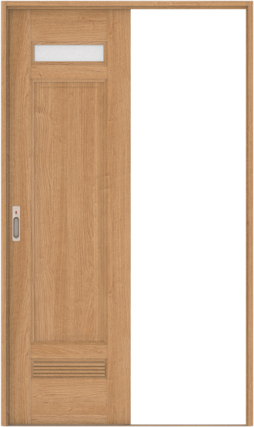 リビングドア　ハピア　引戸・片引　扉セット　４８デザイン　１１９５幅用　２０００高　〈ティーブラウン〉　左右兼用　カマ錠付　間仕切錠　ラクラクローズ付