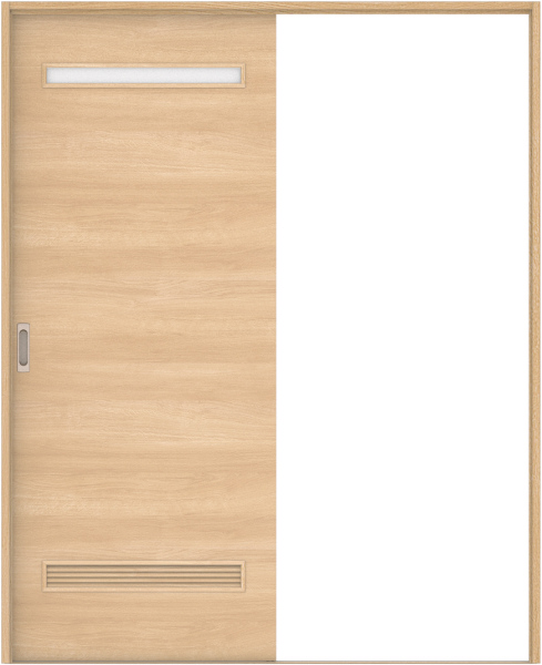 リビングドア　ハピア　引戸・片引　セット　Ｙ８デザイン　１６４５幅用　２０００高　〈ライトオーカー〉　右引用　空錠　ラクラクローズ付　固定枠１５４　敷居