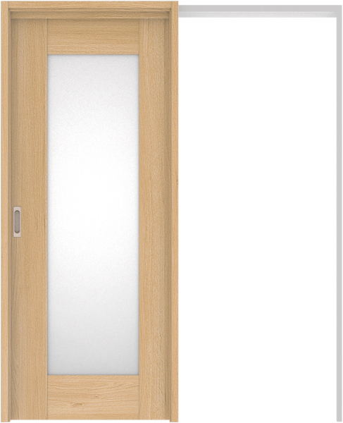 リビングドア　ハピア　吊戸・引込　セット　５Ｐデザイン　１６４５幅用　２０００高　〈ライトオーカー〉　左右兼用　空錠　ラクラクローズ付　固定枠１５４