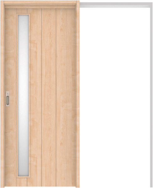 リビングドア　ハピア　吊戸・引込　扉セット　Ｅ７デザイン　１４５０幅用　２０００高　〈ミルベージュ〉　左右兼用　カマ錠付　間仕切錠　ラクラクローズ付用