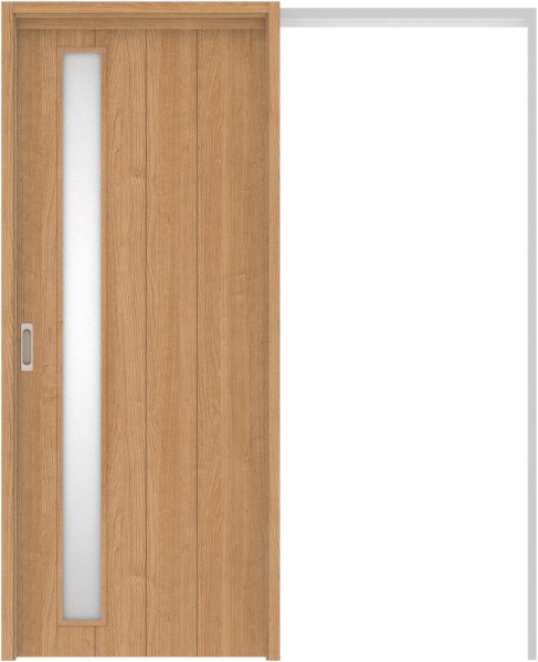 リビングドア　ハピア　吊戸・引込　扉セット　Ｅ７デザイン　１４５０幅用　２０００高　〈ティーブラウン〉　左右兼用　空錠　ラクラクローズ付用