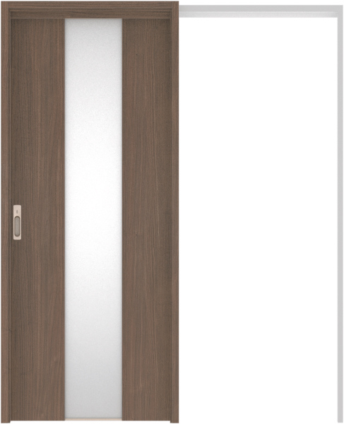 リビングドア　ハピア　吊戸・引込　扉セット　Ｇ５デザイン　１６４５幅用　２０００高　〈ダルブラウン〉　左右兼用　カマ錠付　表示錠　ラクラクローズ付用