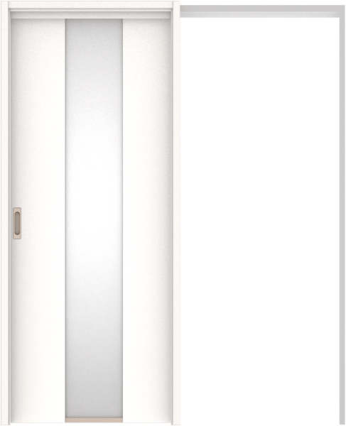 リビングドア　ハピア　吊戸・引込　扉セット　Ｇ５デザイン　１６４５幅用　２０００高　〈モノホワイト〉　左右兼用　空錠　ラクラクローズ付用