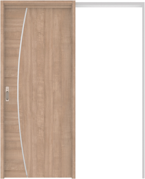 リビングドア　ハピア　吊戸・引込　扉セット　Ｋ４デザイン　１４５０幅用　２０００高　〈トープグレー〉　左右兼用　カマ錠付　間仕切錠　ラクラクローズ付用