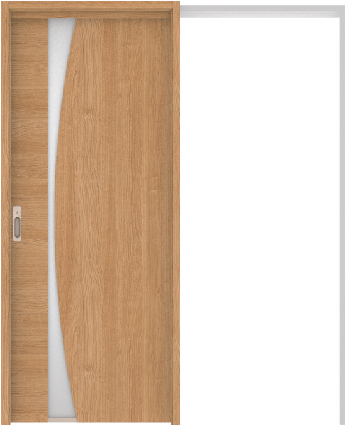 リビングドア　ハピア　吊戸・引込　扉セット　Ｋ５デザイン　１６４５幅用　２０００高　〈ティーブラウン〉　左右兼用　カマ錠付　間仕切錠　ラクラクローズ付用