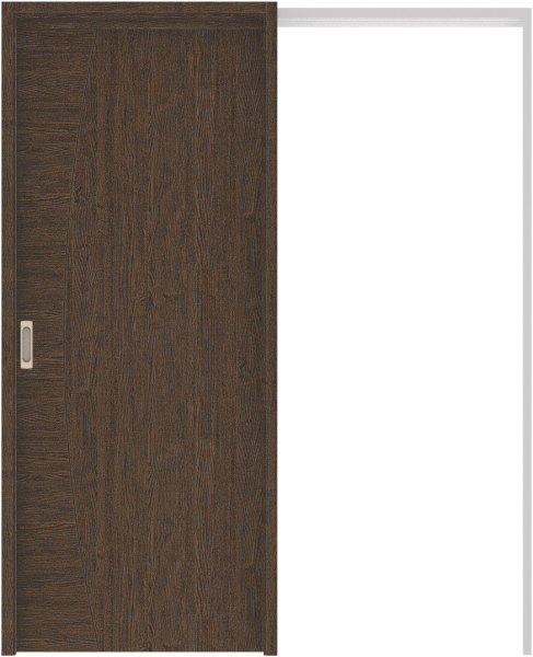 リビングドア　ハピア　吊戸・引込　扉セット　Ｋ６デザイン　１６４５幅用　２０００高　〈オフブラック〉　左右兼用　空錠　ラクラクローズ付用