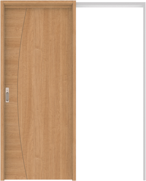 リビングドア　ハピア　吊戸・引込　扉セット　Ｋ６デザイン　１４５０幅用　２０００高　〈ティーブラウン〉　左右兼用　カマ錠付　表示錠　ラクラクローズ付用