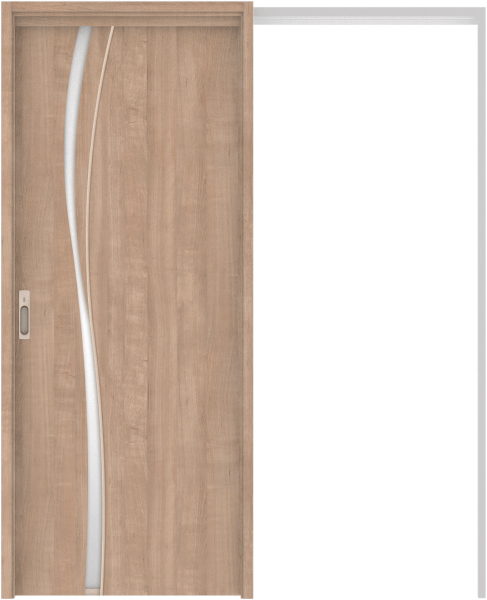 リビングドア　ハピア　吊戸・引込　扉セット　Ｋ７デザイン　１６４５幅用　２０００高　〈トープグレー〉　左右兼用　カマ錠付　間仕切錠　ラクラクローズ付用