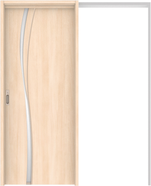 リビングドア　ハピア　吊戸・引込　扉セット　Ｋ７デザイン　１６４５幅用　２０００高　〈クリアベージュ〉　左右兼用　カマ錠付　間仕切錠　ラクラクローズ付用