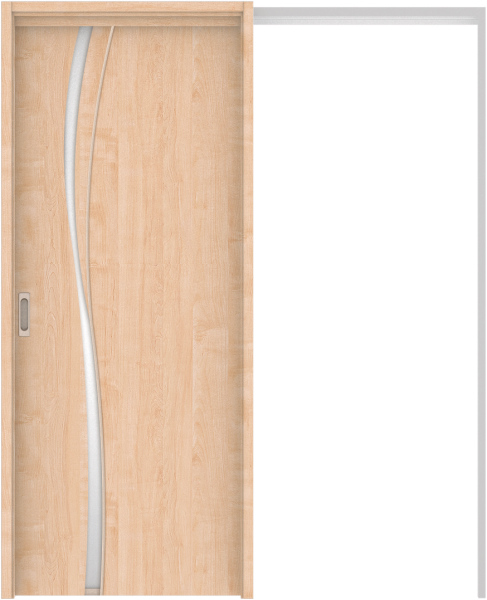 リビングドア　ハピア　吊戸・引込　扉セット　Ｋ７デザイン　１６４５幅用　２０００高　〈ミルベージュ〉　左右兼用　空錠　ラクラクローズ付用