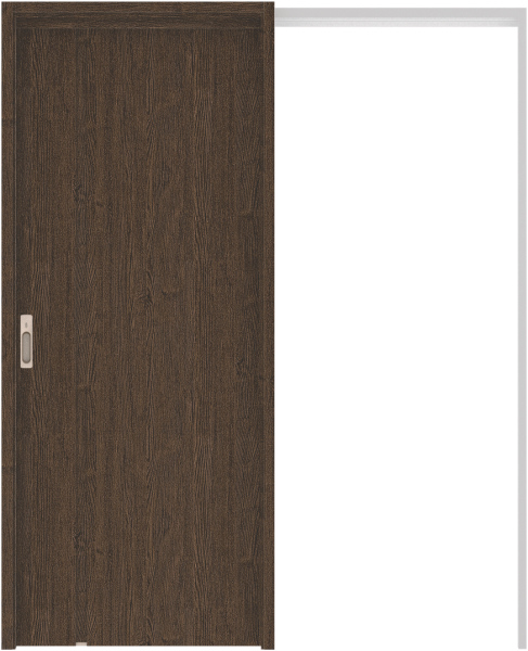 リビングドア　ハピア　吊戸・引込　扉セット　Ｌ８デザイン　１６４５幅用　２０００高　〈オフブラック〉　左右兼用　カマ錠付　間仕切錠　明かり窓付　ラクラクローズ付用