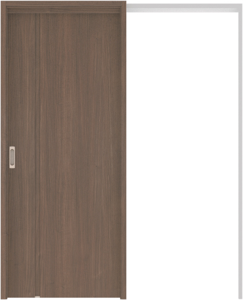 リビングドア　ハピア　吊戸・引込　扉セット　Ｌ８デザイン　１４５０幅用　２０００高　〈ダルブラウン〉　左右兼用　空錠　明かり窓付　ラクラクローズ付用