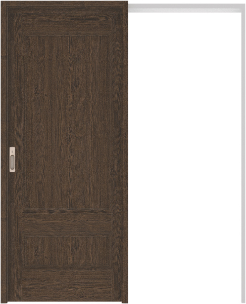 リビングドア　ハピア　吊戸・引込　扉セット　Ｍ１デザイン　１４５０幅用　２０００高　〈オフブラック〉　左右兼用　カマ錠付　表示錠　明かり窓付　ラクラクローズ付用