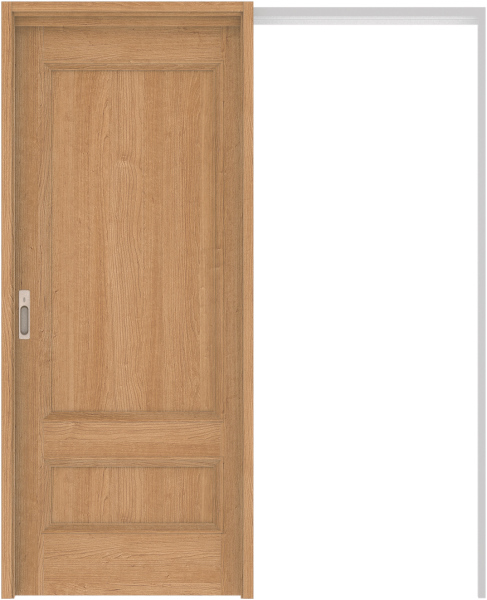 リビングドア　ハピア　吊戸・引込　扉セット　Ｍ１デザイン　１４５０幅用　２０００高　〈ティーブラウン〉　左右兼用　カマ錠付　表示錠　明かり窓付　ラクラクローズ付用