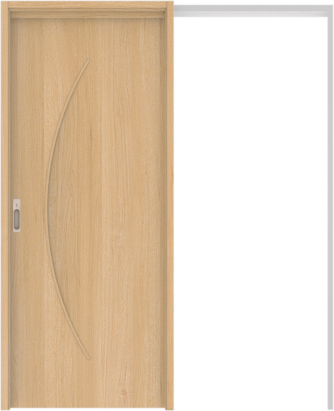 リビングドア　ハピア　吊戸・引込　扉セット　Ｓ７デザイン　１６４５幅用　２０００高　〈ライトオーカー〉　左右兼用　カマ錠付　表示錠　明かり窓付　ラクラクローズ付用