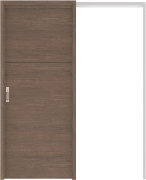 リビングドア　ハピア　吊戸・引込　扉セット　Ｕ４デザイン　１４５０幅用　２０００高　〈ダルブラウン〉　左右兼用　カマ錠付　表示錠　明かり窓付　ラクラクローズ付用