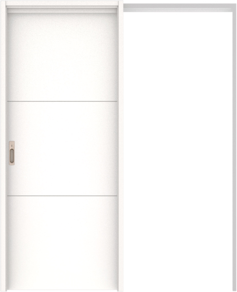 リビングドア　ハピア　吊戸・引込　扉セット　Ｕ４デザイン　１６４５幅用　２０００高　〈モノホワイト〉　左右兼用　カマ錠付　間仕切錠　ラクラクローズ付用