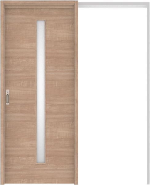 リビングドア　ハピア　吊戸・引込　扉セット　Ｕ８デザイン　１６４５幅用　２０００高　〈トープグレー〉　左右兼用　カマ錠付　表示錠　ラクラクローズ付用