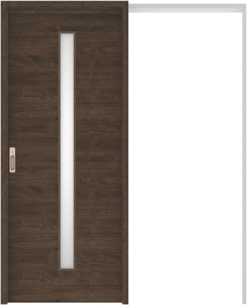 リビングドア　ハピア　吊戸・引込　扉セット　Ｕ８デザイン　１６４５幅用　２０００高　〈オフブラック〉　左右兼用　カマ錠付　表示錠　ラクラクローズ付用