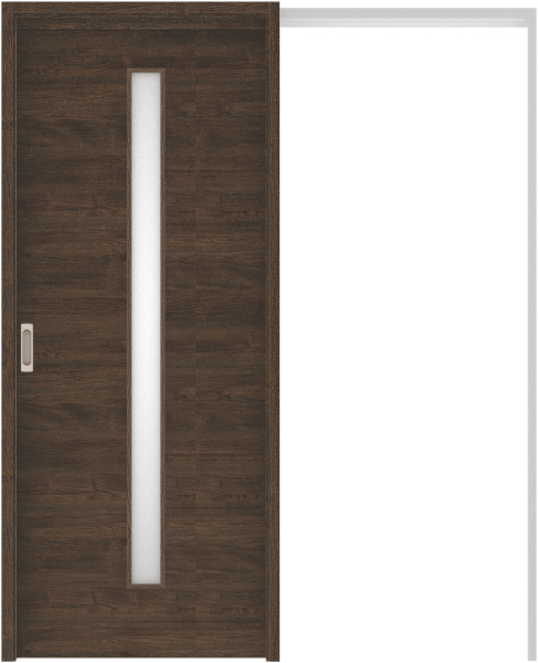 リビングドア　ハピア　吊戸・引込　扉セット　Ｕ８デザイン　１６４５幅用　２０００高　〈オフブラック〉　左右兼用　空錠　ラクラクローズ付用