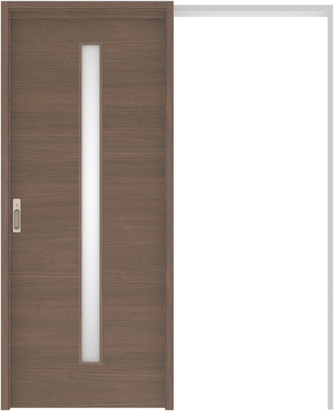 リビングドア　ハピア　吊戸・引込　扉セット　Ｕ８デザイン　１６４５幅用　２０００高　〈ダルブラウン〉　左右兼用　カマ錠付　間仕切錠　ラクラクローズ付用