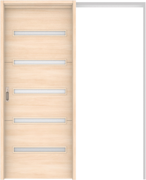 リビングドア　ハピア　吊戸・引込　扉セット　Ｙ４デザイン　１６４５幅用　２０００高　〈クリアベージュ〉　左右兼用　空錠　ラクラクローズ付用