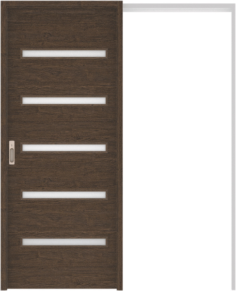 リビングドア　ハピア　吊戸・引込　扉セット　Ｙ４デザイン　１４５０幅用　２０００高　〈オフブラック〉　左右兼用　カマ錠付　表示錠　ラクラクローズ付用