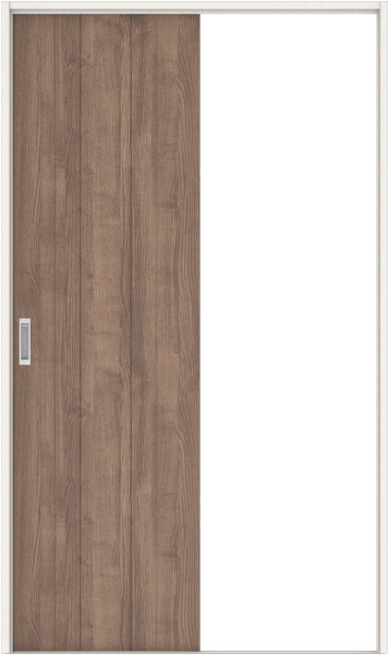 リビングドア　ハピアトレンドウッド調　引戸・片引　扉セット　０Ｓデザイン　１３１５幅用　２０００高　〈マロンブラウン〉　左右兼用　空錠　明かり窓付　ラクラクローズ付