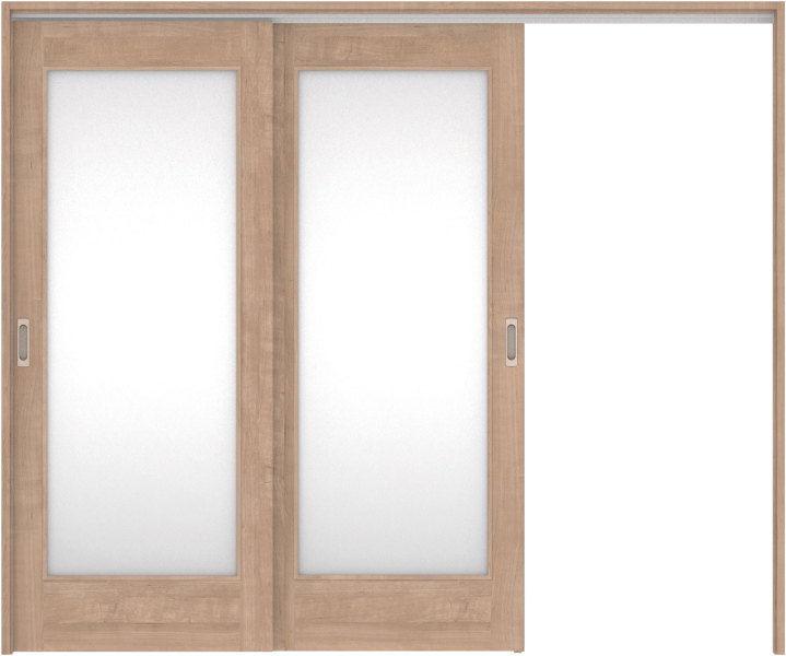 リビングドア　ハピア　吊戸・２枚片引　扉セット　２１デザイン　２４３２幅用　２０００高　〈トープグレー〉　左引用　空錠　ラクラクローズ付用