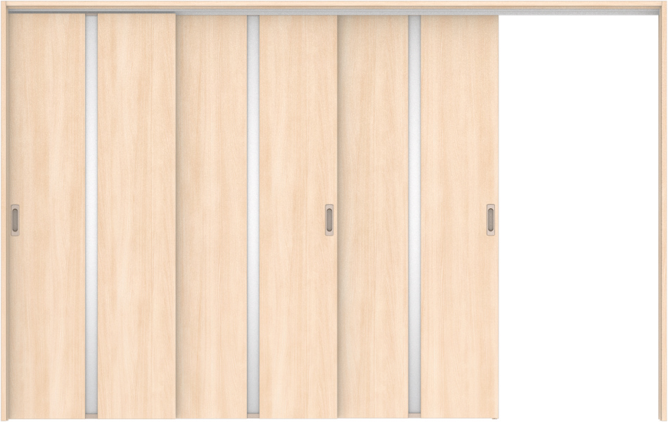 リビングドア　ハピア　吊戸・３枚片引　扉セット　２Ｐデザイン　３２１９幅用　２０００高　〈クリアベージュ〉　左引用　空錠　ラクラクローズ付用