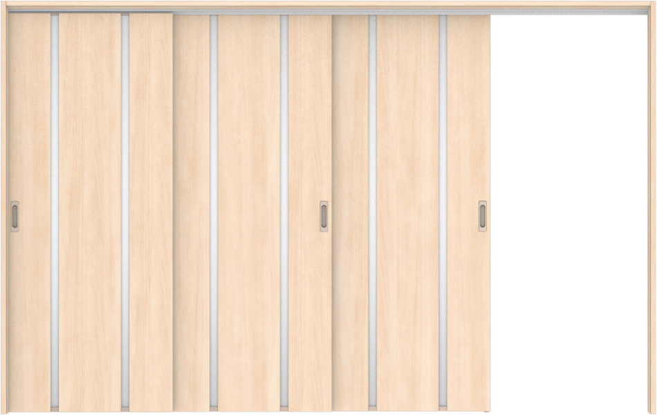 リビングドア　ハピア　吊戸・３枚片引　扉セット　３Ｐデザイン　３２１９幅用　２０００高　〈クリアベージュ〉　右引用　空錠　ラクラクローズ付用