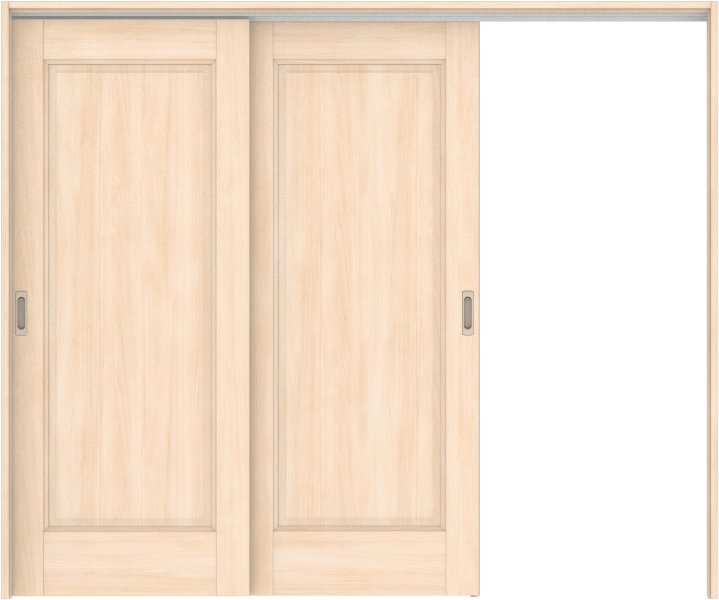 リビングドア　ハピア　吊戸・２枚片引　扉セット　４１デザイン　２４３２幅用　２０００高　〈クリアベージュ〉　左引用　空錠　ラクラクローズ付用